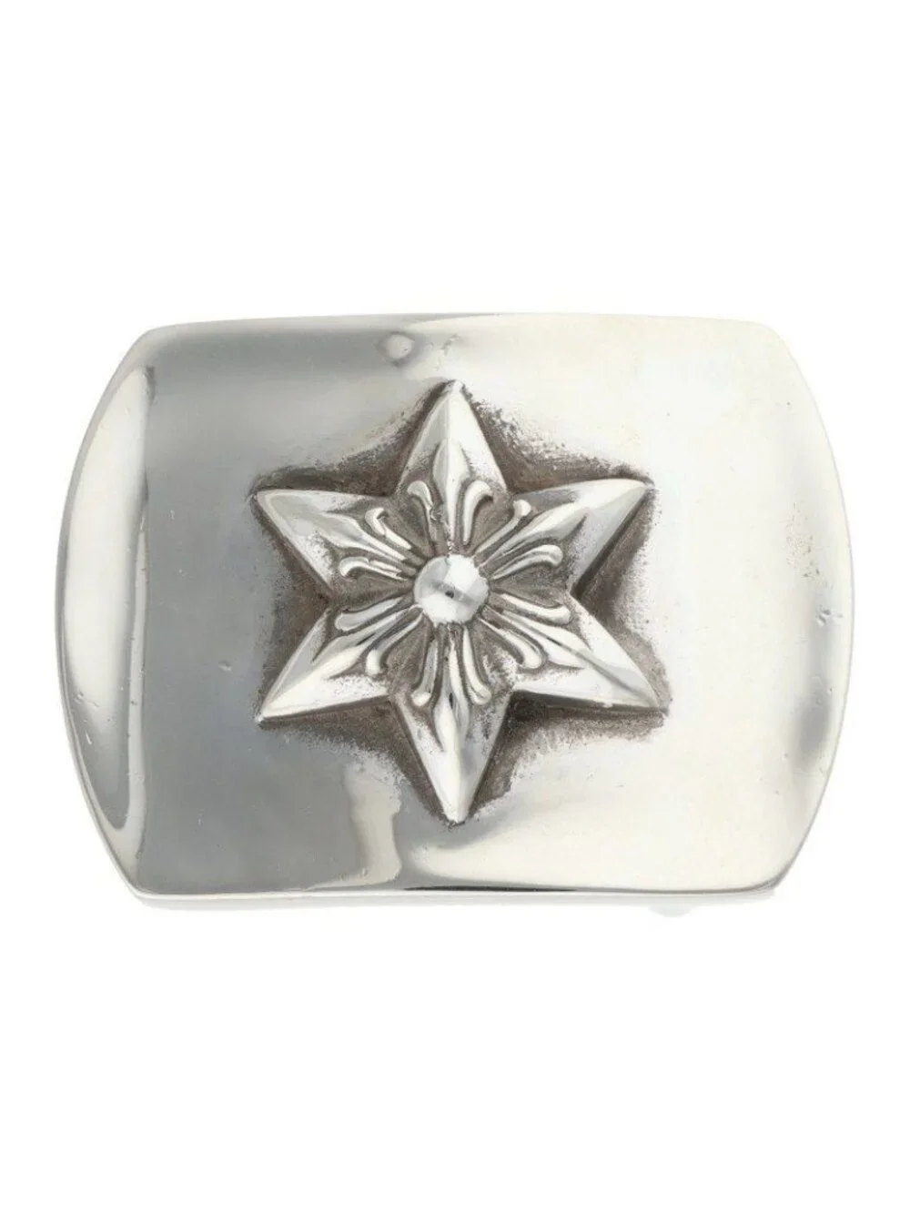 Chrome Hearts Buckl Mil Star Military Raised Silver Buckle Belt